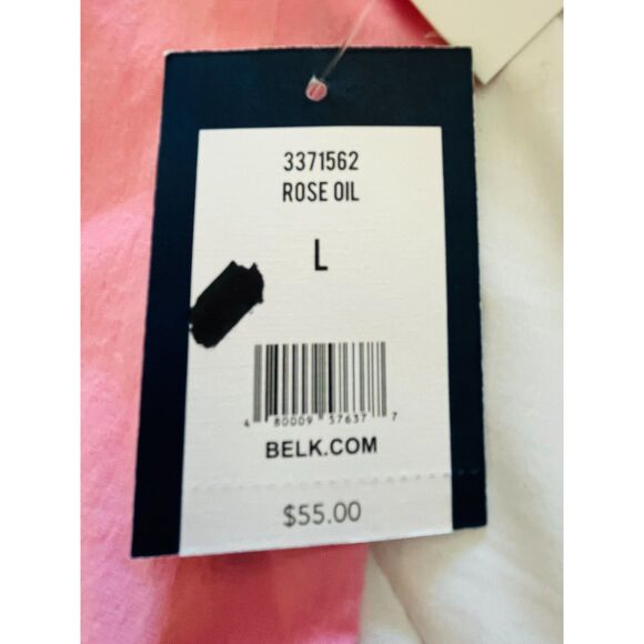 NWT Crown & Ivy Men's Pink Palm Tree Button Up Shirt Large - Picture 7 of 8